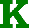 Single K Letter Green Clip Art