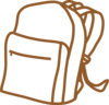Brown Outline Backpack Clip Art