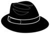 Black Stencil Fedora Clip Art