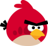 Red Angry Bird Without Outlines Clip Art