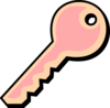 Pink Yellow Key Clip Art