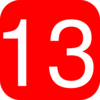 Red, Rounded, Square With Number 13 Clip Art
