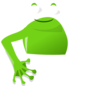 Frog Green With Left Arm Clip Art