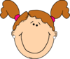 Light Brown Hair Girl With Ponytails Clip Art