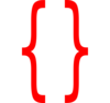 Red Curley Brackets Clip Art