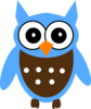 Cute Blue Owl 2 Clip Art