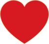 Red Heart With Ochre Outline Clip Art