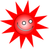 Smiley Red Sun Clip Art