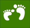 Footprints-barefoot-grn-wht Clip Art