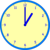 Blue And Yellow Clock Clip Art