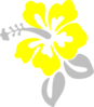 Hibiscus Grey And Yellow Clip Art
