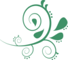 Green Paisley Swirl Clip Art