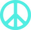 Turquoise Peace Symbol Clip Art
