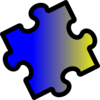 Blue To Yellow Puzzle Piece Clip Art
