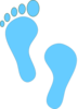 Turquoise Baby Foot Prints Clip Art