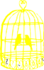 Yellow Bird Cage With Birds Clip Art