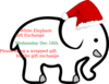 White Elephant With Red Bow Clip Art