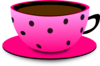 Pink & Black Dot Teacup Clip Art