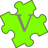 Puzzle Piece Green V Clip Art