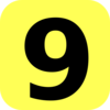 Yellow Rounded Number 9 Clip Art
