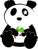 Cosmic Panda Eating Bamboo Again Clip Art