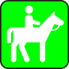 Green White Horseback Symbol Clip Art