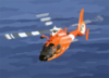 Coast Guard Hh-65a Rescue Helicopter Performs A Homeland Security Flight Over The Waters Of Near Oahu, Hawaii Clip Art