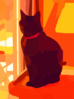 Black Cat On Tower In Living Room Crop Vector Clip Art