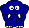 Kansas Blue Elephant Clip Art