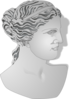Roman Female Profile Statue Clip Art