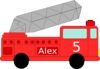 Alex Birthday Firetruck Clip Art