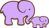 Purple Elephant And Baby Clip Art