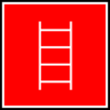 White Fire Exit With Red Background Clip Art