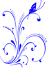Blue Butterfly Scroll Clip Art