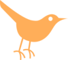 Light Orange Twitter Bird Icon Clip Art