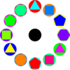 4 Polygons In Circles Rainbow Clip Art