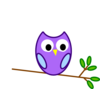 Purple Modified Owl Clip Art