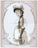 [woman In Bowed Hat And Gloves] Clip Art