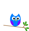 Purple Blue Owl Clip Art