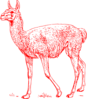 Red Llama Outline Clip Art