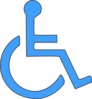 Wheelchair Symbol In Blue Clip Art