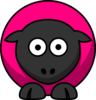 Sheep - Pinky Raspberry On Black  Clip Art
