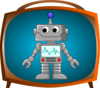 Robot On Tv Clip Art