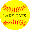 Lady Cats Yellow Softball Clip Art