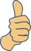 Thumbs Up, Modified Original With Dark Blue Borders Clip Art