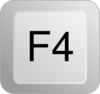 F4 Keyboard Button Clip Art