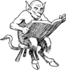 Demon Reading Book Clip Art
