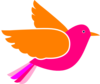 Pink Bird Left Clip Art