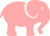 Pink Elephant Mom - White Eye Clip Art