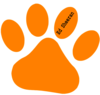 Orange Pet Paw Clip Art